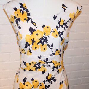 J. Peterman Floral Fitted Midi Dress